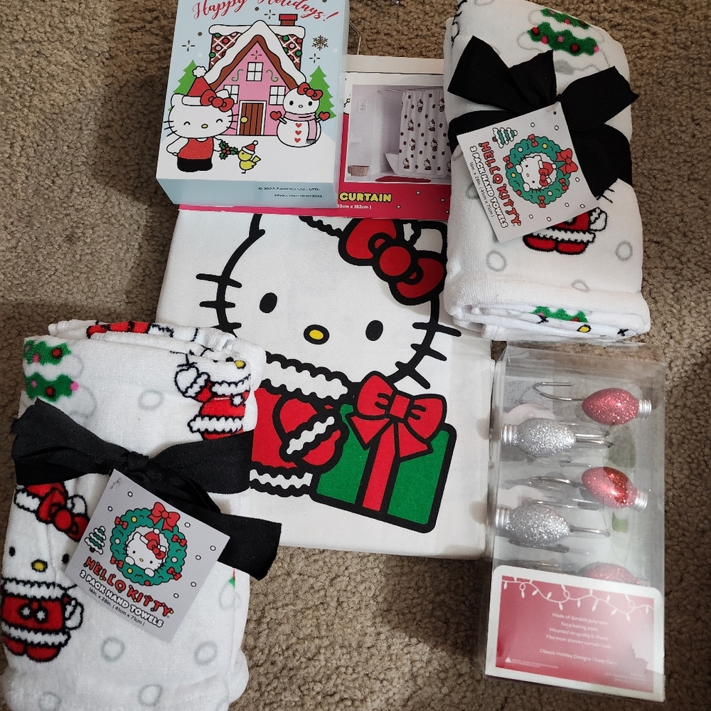 🎄✨️Nwt Hello Kitty Christmas bundle ( 6pc ) set for Bathroom🎄✨️ - Picture 5 of 10